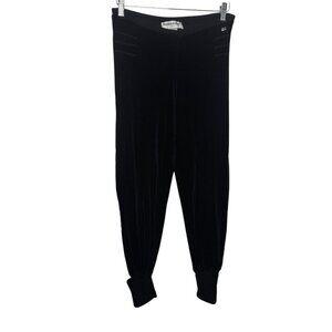 Sonia Rykiel Made in France Black velvet velour joggers pants size XS vintage